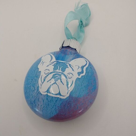 Ornament French Bulldog Dog Christmas Decorations Plastic Bulb Hand Made - Picture 4 of 6